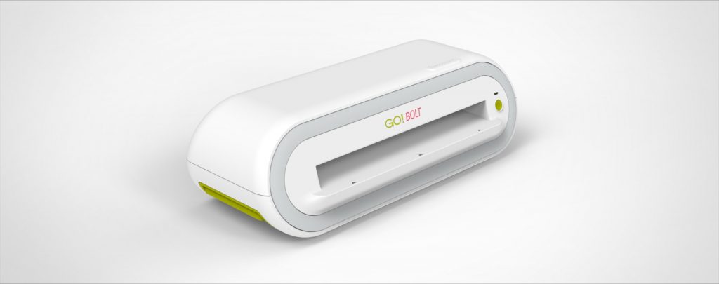 A rendering of the Accuquilt Go! Bolt powered off on a white background.