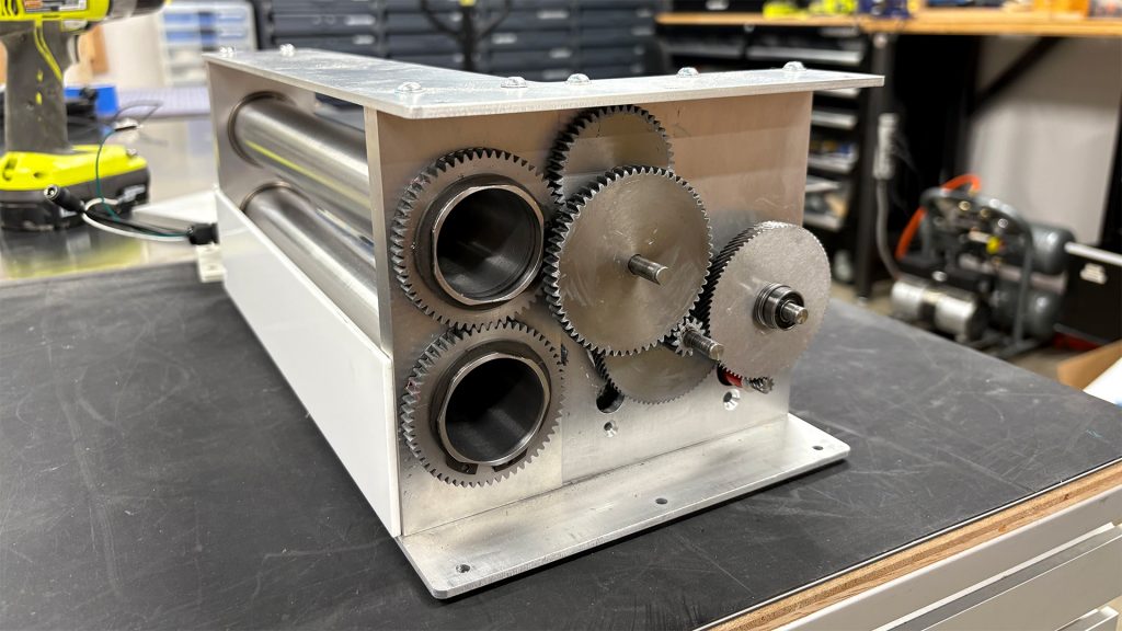 The beginning stages of a the Accuquilt gear train.