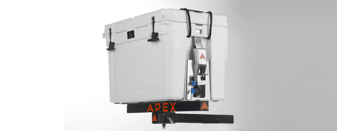 The Apex hitchrack, locking mount, and apex cooler.